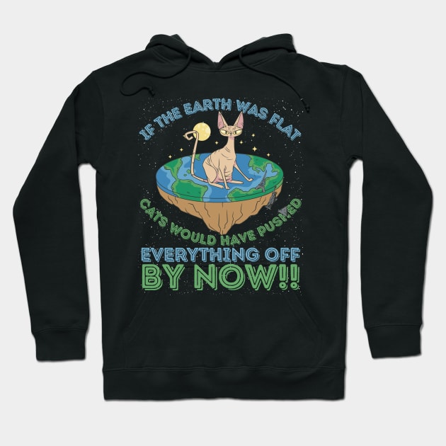 If The Earth Was Flat Cats Would Have Pushed Hoodie by RuftupDesigns